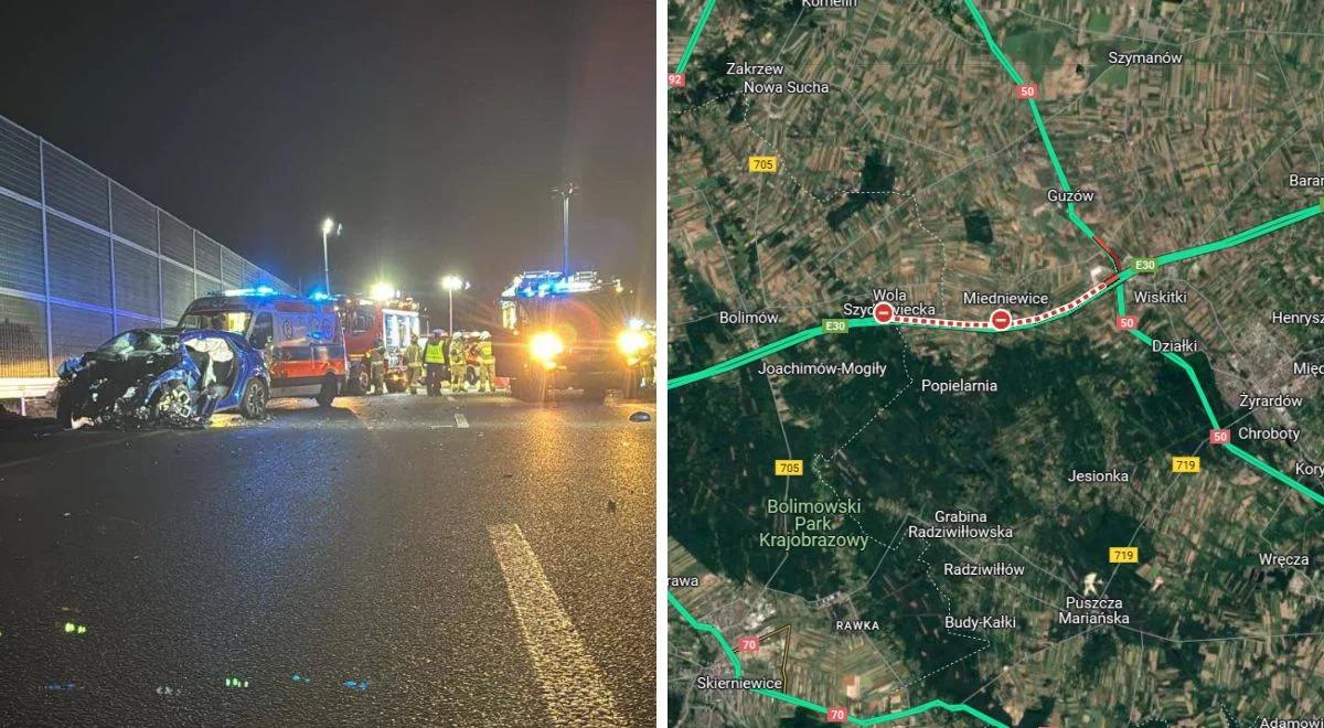 Tragedia na A2, kierowca jechał pod prąd. Nie żyje jedna osoba