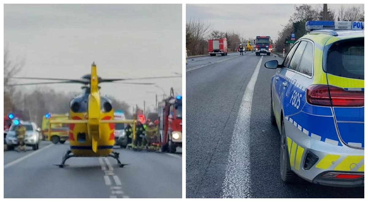 Wypadek pod Kutnem. Na miejscu lądował śmigłowiec LPR