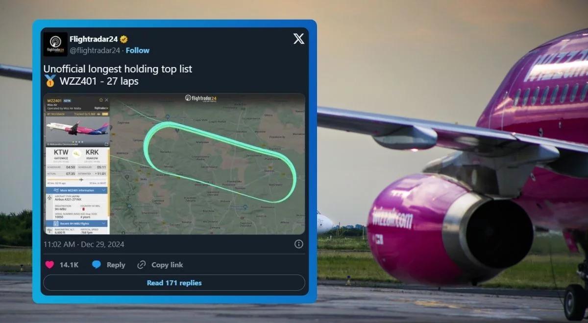 Samolot 3,5 godziny krążył nad Krakowem. "Nieoficjalny rekord"