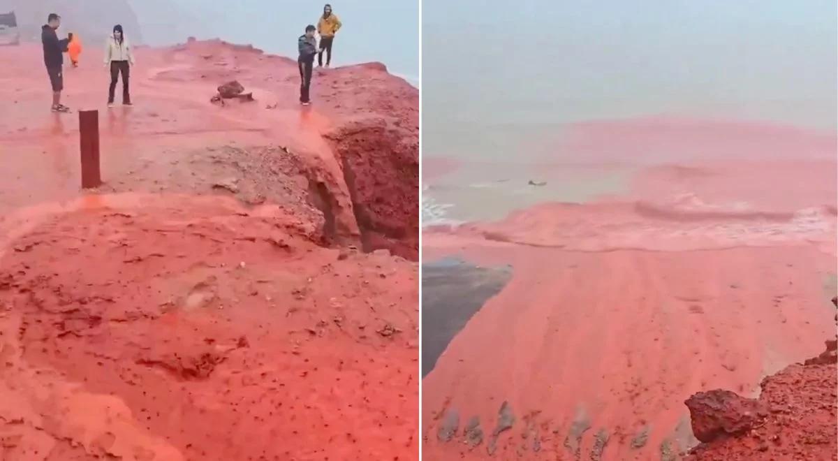 Na Iran spadł "krwawy deszcz". Niezwykłe zjawisko na plaży  